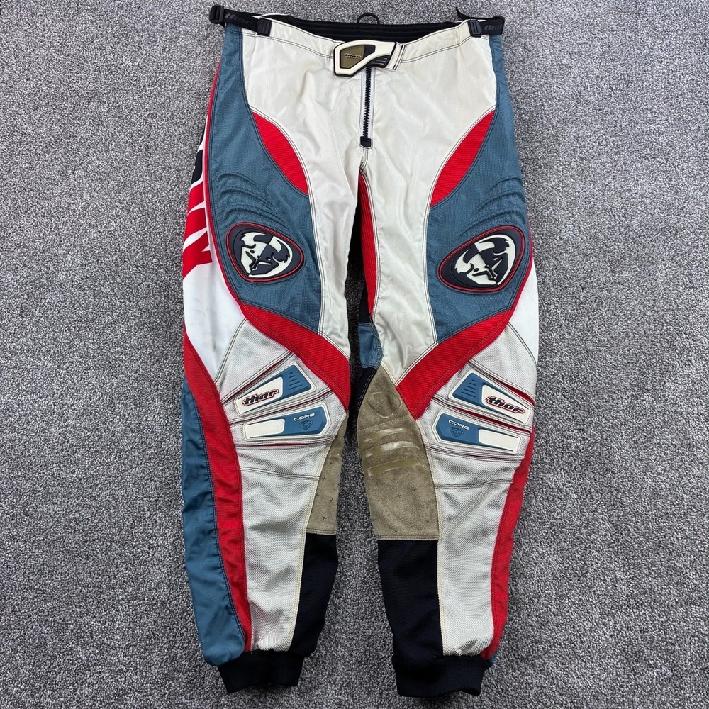 Thor Core 5 Racing Pants Mens 36 Red White Motocross MTX Dirt Bike Riding USA